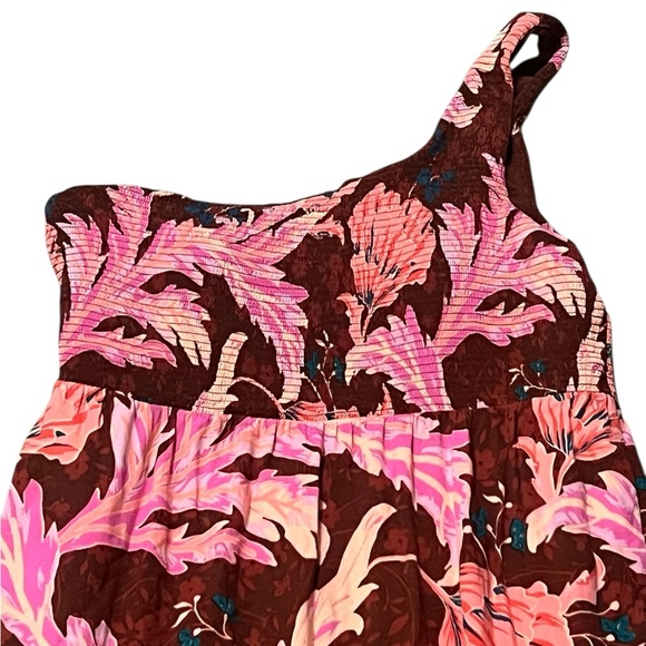 Soma Wknd soft jersey one should floral smocked tiered maxi dress built in bra - Picture 7 of 16